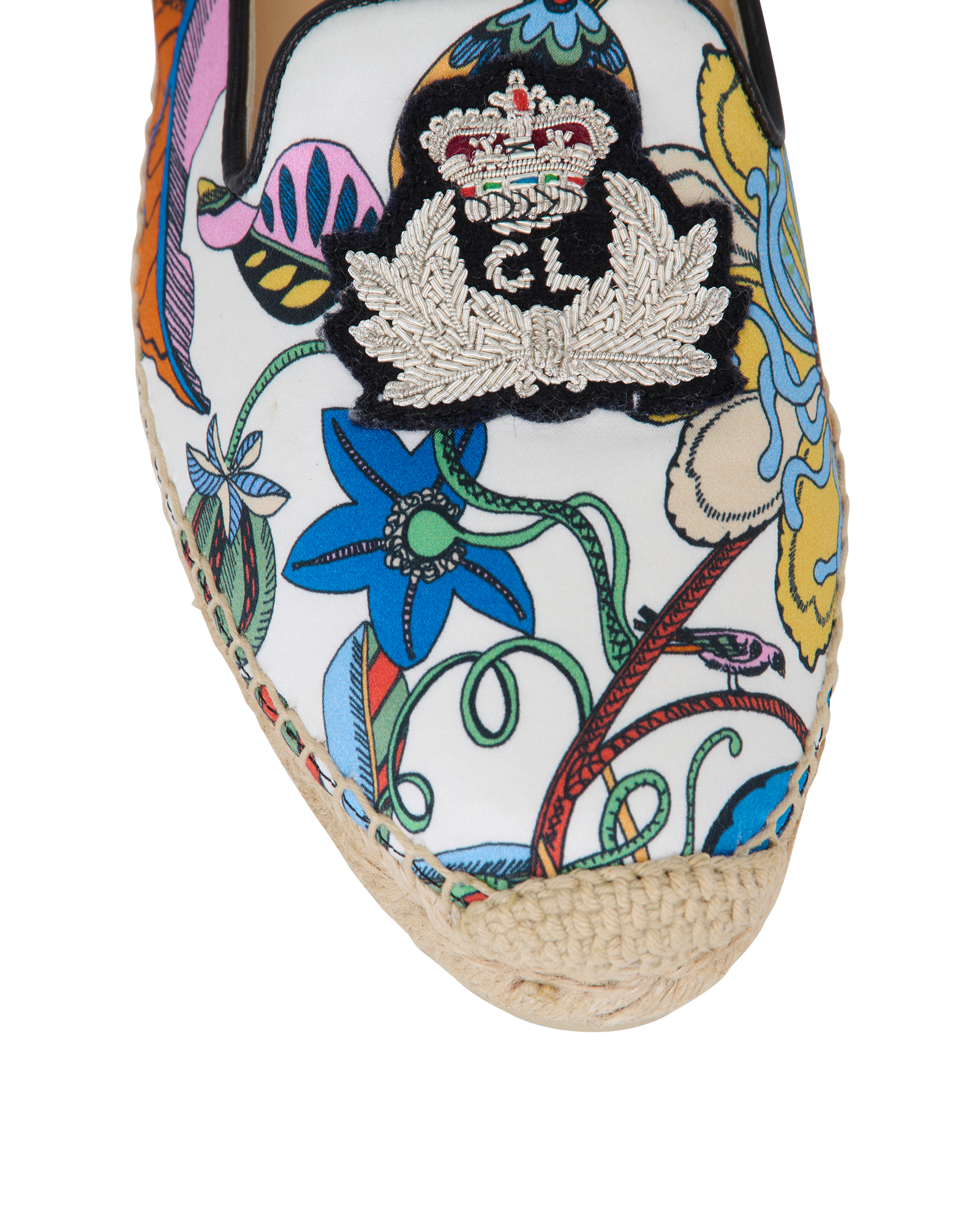 Christian Louboutin Nanou Orlato Espadrilles, &pound;250, Shoes, Black/White, Satin, Other view