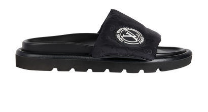 Louis Vuitton Pool Pillow Comfort Slides, £395, Shoes, Black, Nylon, Front view