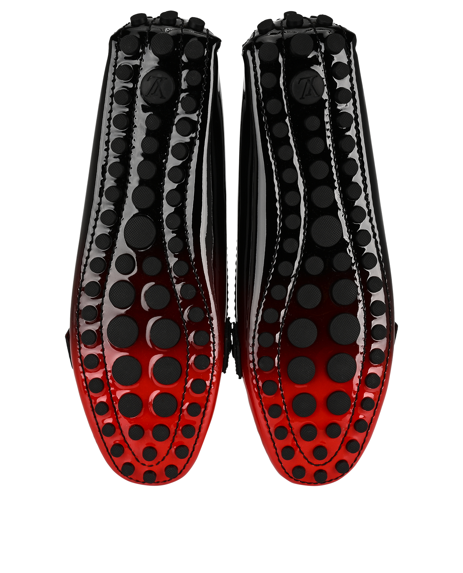 Louis Vuitton Oxford Shadow Moccasins, &pound;350, Shoes, Black/Red, Patent Leather, Top view