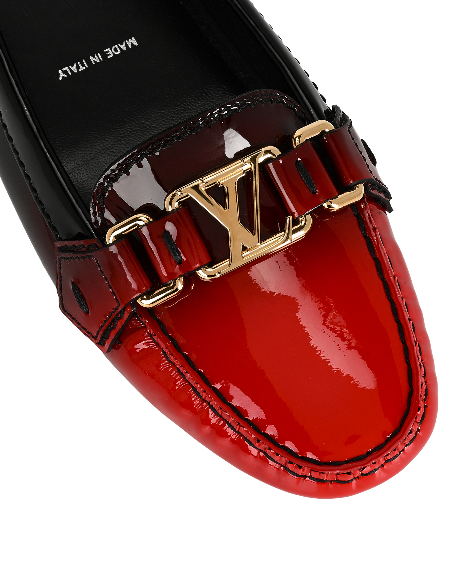 Louis Vuitton Oxford Shadow Moccasins, &pound;350, Shoes, Black/Red, Patent Leather, Other view