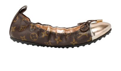 Louis Vuitton Flirty Ballerinas, &pound;295, Shoes, Brown/Rose Gold, Coated Canvas, Front view