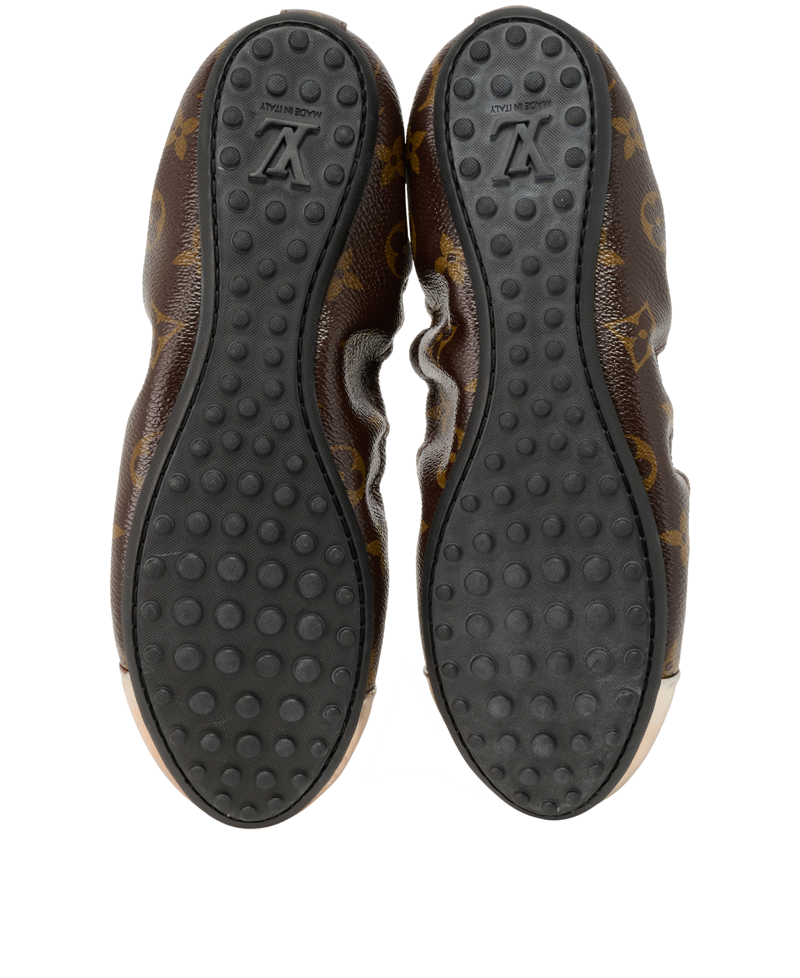 Louis Vuitton Flirty Ballerinas, &pound;295, Shoes, Brown/Rose Gold, Coated Canvas, Top view