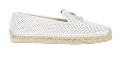 Christian Louboutin Nanou Orlato Espadrilles, Leather, White, UK6, B/DB, 4