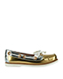 Louis Vuitton Metallic Marina Boat Shoes, front view