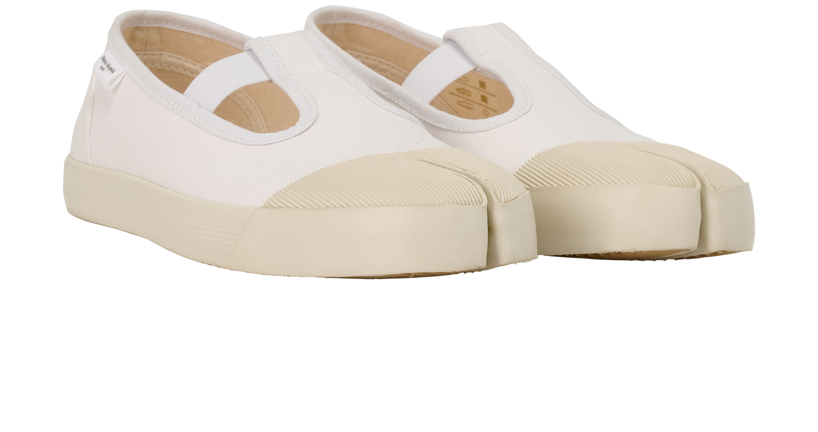 Maison Margiela On The Deck Tabi, &pound;160, Shoes, Cream, Canvas, Side view