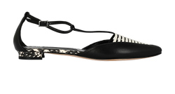 Manolo Blahnik Nacram Flats, Leather, Black/White, UK3.5, B, 3*