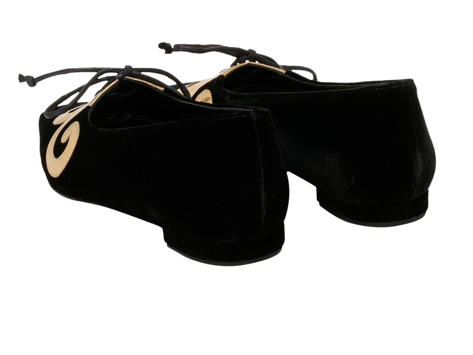 Manolo Blahnik Laced Flats, &pound;150, Shoes, Velvet, Back view