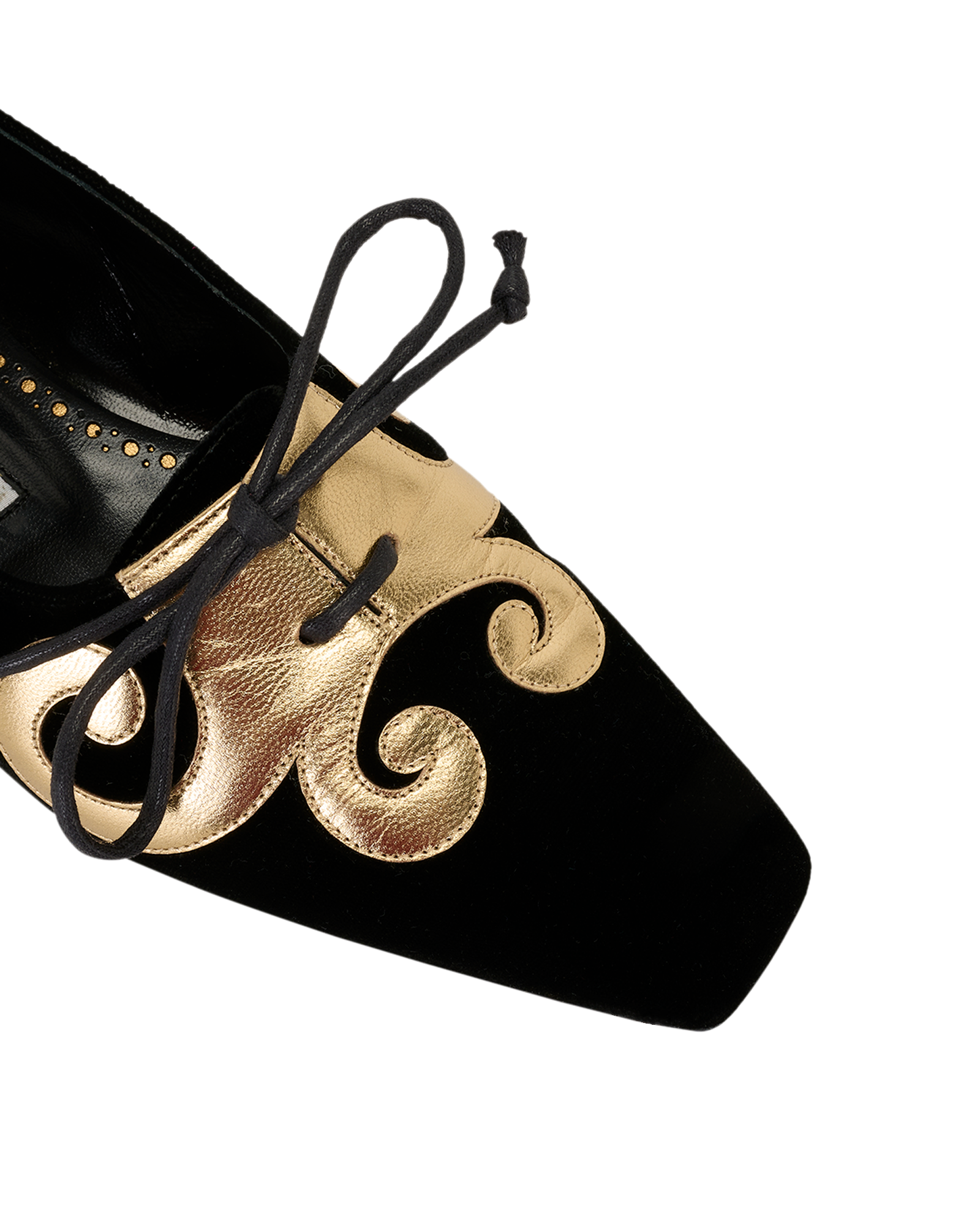 Manolo Blahnik Laced Flats, &pound;150, Shoes, Velvet, Other view