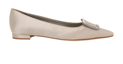 Manolo Blahnik Pepire Flats, Satin, Grey, UK4, DB/B, 2*