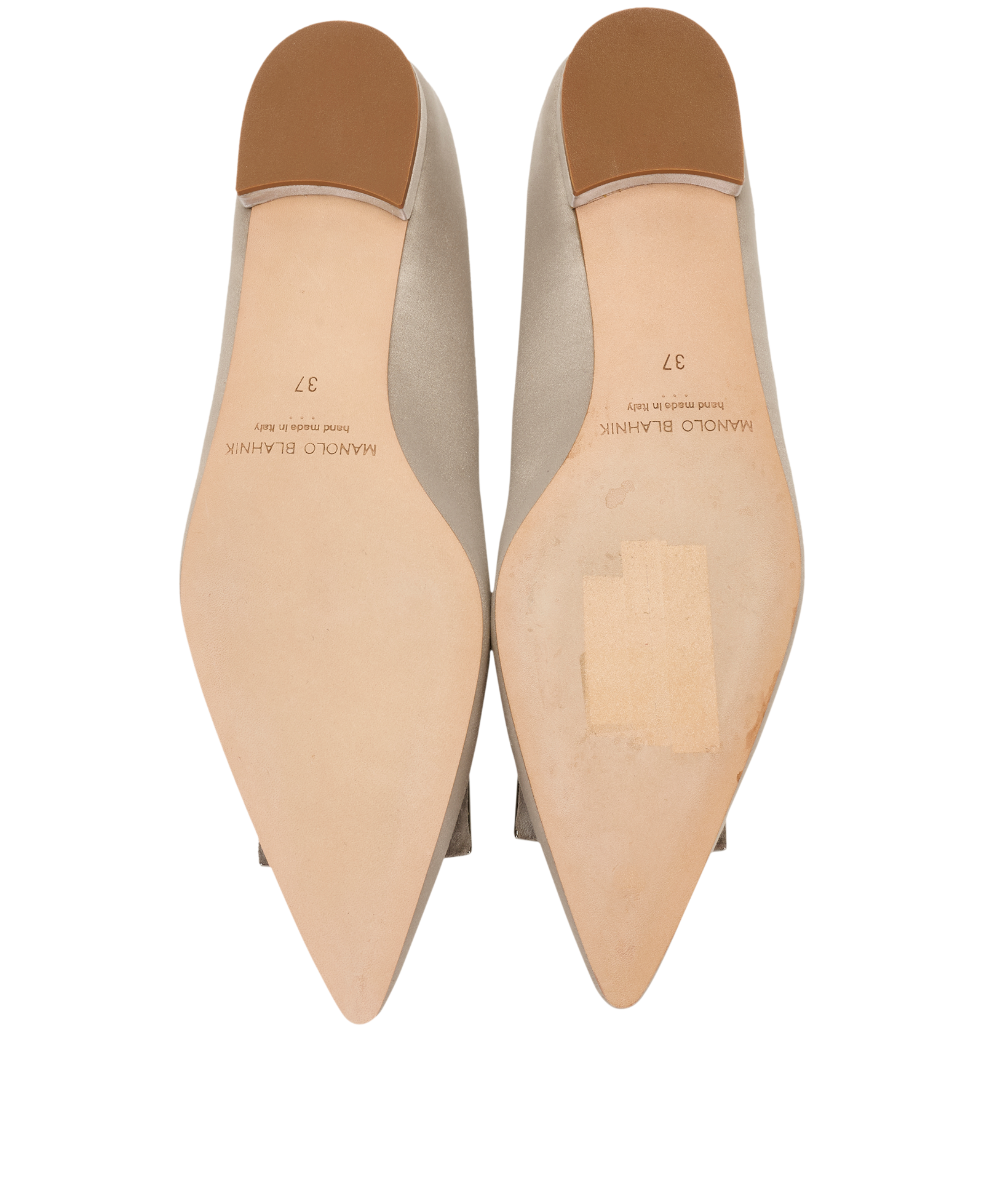 Manolo Blahnik Pepire Flats, &pound;250, Shoes, Grey, Satin, Top view