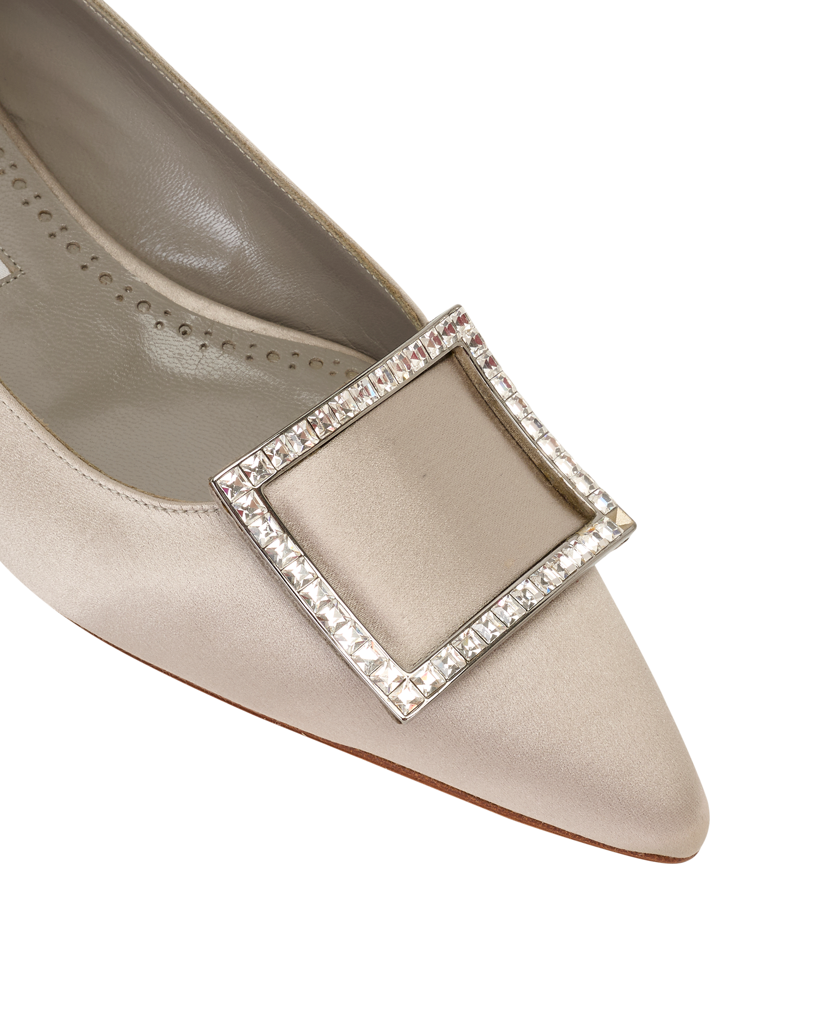 Manolo Blahnik Pepire Flats, &pound;250, Shoes, Grey, Satin, Other view