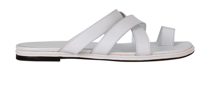 Manolo Blahnik Strappy Sandals, £250, Shoes, White, Leather, Front view