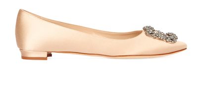 Manolo Blahnik Hangisi Jewel Buckle Flats, front view