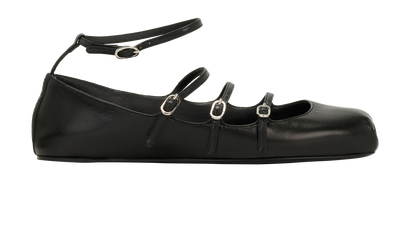 Alexander McQueen Ballet Flats, &pound;220, Shoes, Black, Leather, Front view