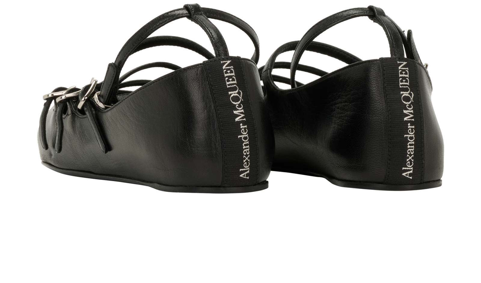 Alexander McQueen Ballet Flats, &pound;220, Shoes, Black, Leather, Back view
