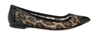 Alexander McQueen Pointy Toe Lace Flats, front view