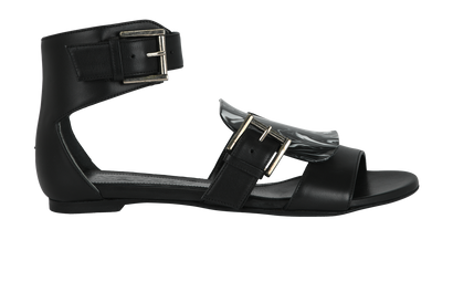 Alexander McQueen Sandals, £150, Shoes, Black, Leather, Front view