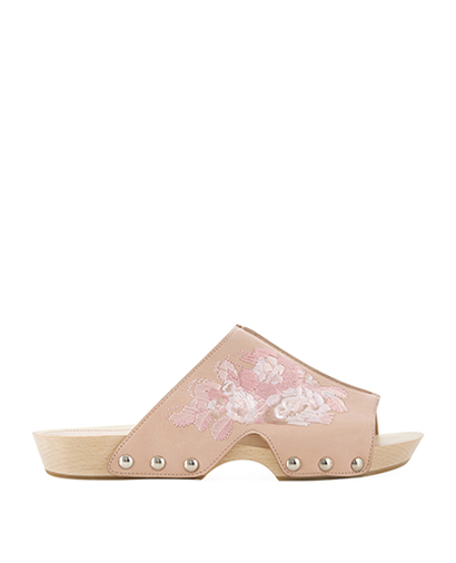 Alexander McQueen Open Toe Embroidered Clogs, front view