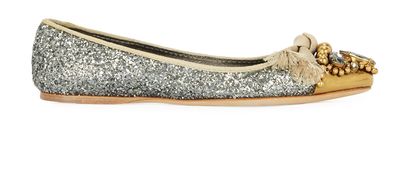 Miu Miu Embellished Pointed Flats, front view