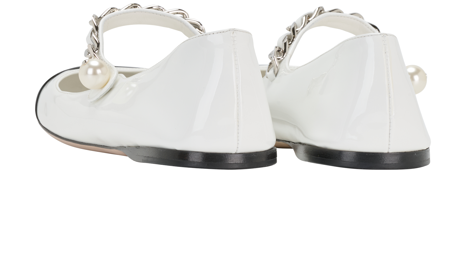 Miu Miu Two Tone Mary Jane, &pound;375, Shoes, Black/White, Patent Leather, Back view