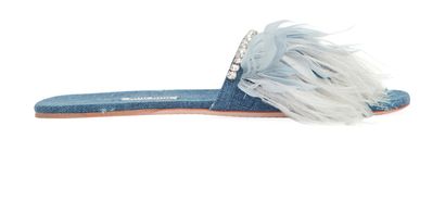 Miu Miu Feathers Denim Sandals, front view