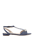 Miu Miu Crystal Embellished Flat Sandals, front view