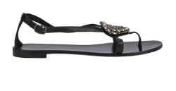 Manolo Blahnik Crystal Sandals, Leather, Black, UK6, DB/B, 3*