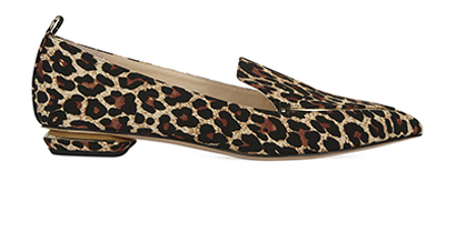 Nicholas Kirkwood leopard print flats, front view