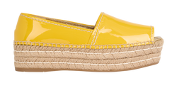Prada Peep Toe Espadrilles, Patent, Yellow, UK 5, B, 3*