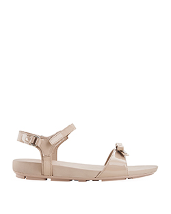 Prada Nude Flat Bow Sandals, Patent Leather, Nude, DB/B, UK 2
