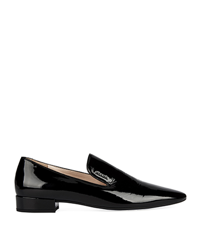 Prada Black Smoking Slipper Flats, front view