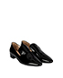 Prada Black Smoking Slipper Flats, side view