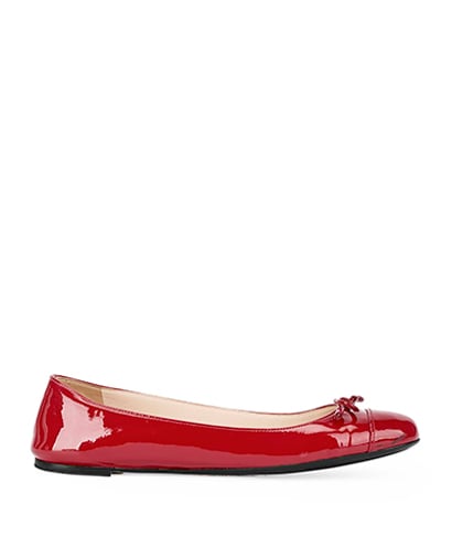 Prada Red Patent Leather Ballerina, front view