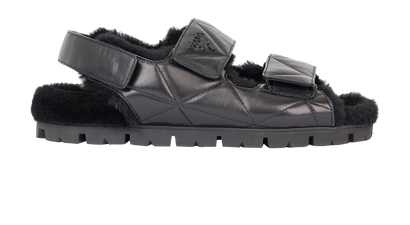 Prada Logo Strap Chunky Sandals, front view