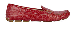 Prada Logo Penny Loafers, Croc, Red, UK5, Db/B, 3*