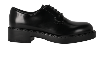 Prada Derby Loafers, £250, Shoes, Black, Leather, Front view