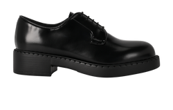 Prada Derby Loafers, Leather, Black, UK4, B,  4*
