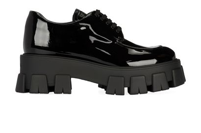 Prada Monolith Lace Up Platform Loafers, front view