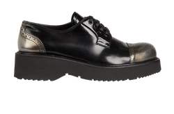 Prada Lace Up Brogues, Leather, Black, UK6.5, 2*