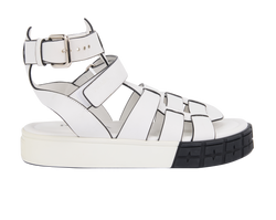 Prada Gladiator Sandals, Leather, White, UK5, 2*