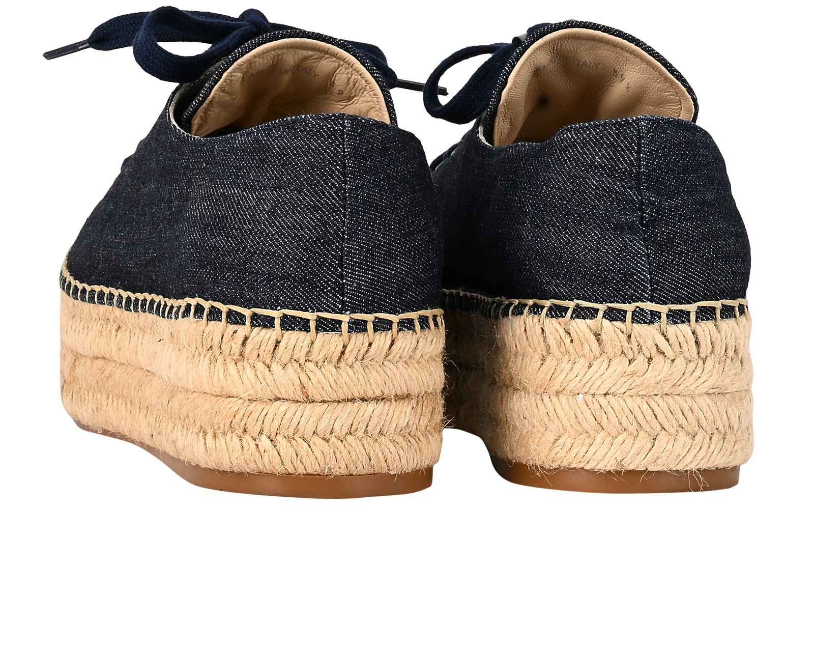 Prada Denim Espadrilles, &pound;220, Shoes, Blue, Cotton/Leather, Back view