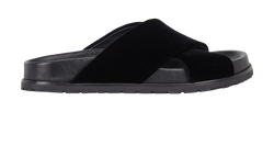 Saint Laurent Jimmy Joan Cross Sandals, Velvet/Lthr, Black, UK3.5, B, 3*