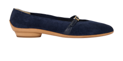 Salvatore Ferragamo Flats, Suede, Blue, UK5.5, DB, 3*