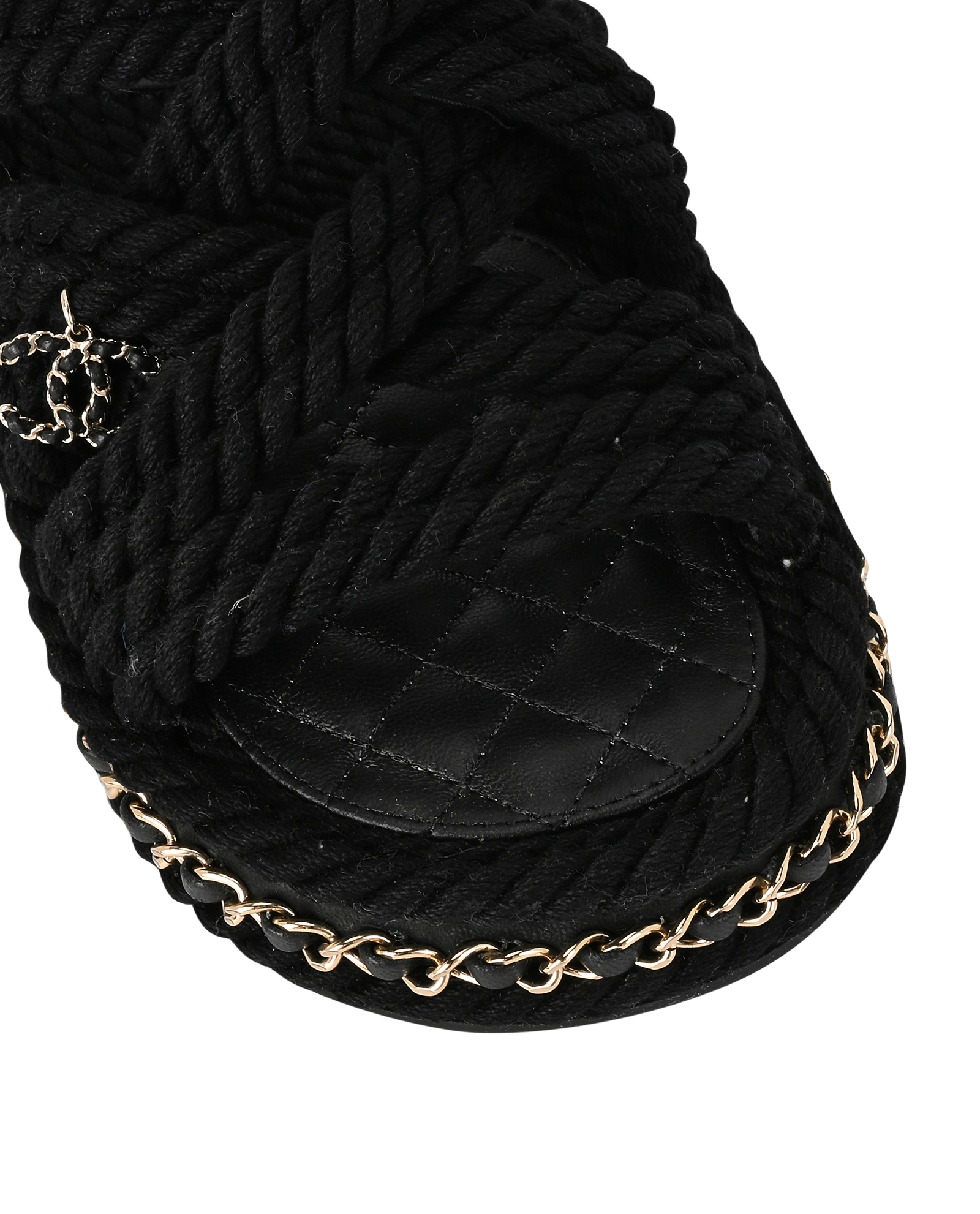 Chanel Rope Mules, &pound;495, Shoes, Black, Fabric, Other view
