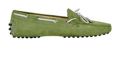 Tod's Suede Driving Loafers, leather, green, 4, 4*, DB/B