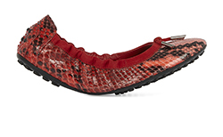 Tod's Fold Driving Shoes, Snakeskin, Red, UK4