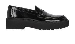 Tod's Carrarmato Loafers, Patent, Black, UK5.5, 3*
