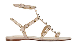 Valentino Rockstud Strappy Sandals, Leather, Pink, 6, 4*