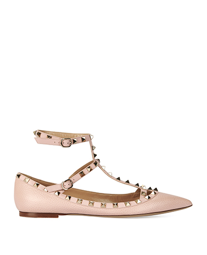 Valentino Double Ankle Strap Ballerinas, front view