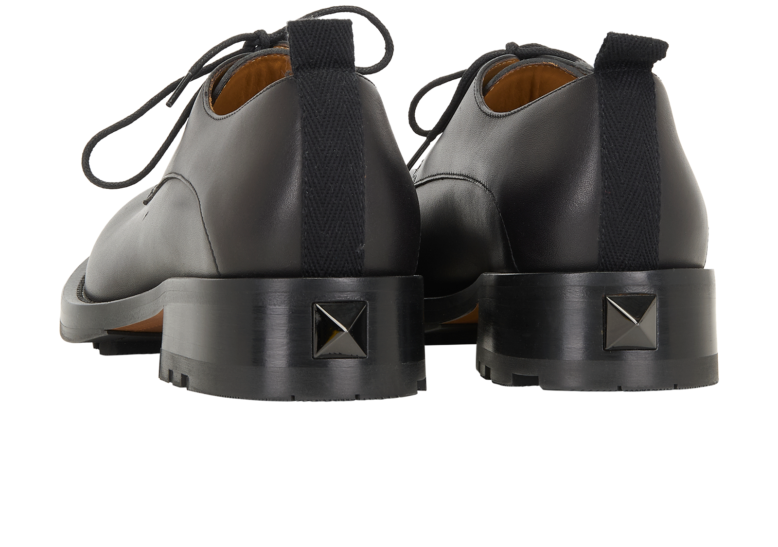 Valentino Garavani Roman Stud Derby Shoes, &pound;280, Shoes, Black, Leather, Back view